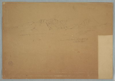 Desenho, Cordilheiras com picos escarpados, perto de Machachi, Equador, 19 de junho de 1857 de Frederic Edwin Church