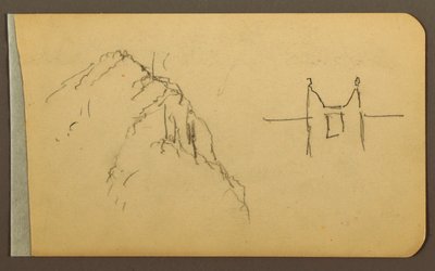 Desenho, Lado da montanha, torre; Verso: Lado da montanha, 1889 de Frederic Edwin Church
