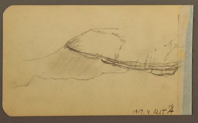 Desenho, Lado da montanha, torre; Verso: Lado da montanha, 1889 de Frederic Edwin Church
