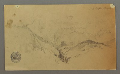 Desenho, Estudo da montanha, possivelmente 1868 de Frederic Edwin Church