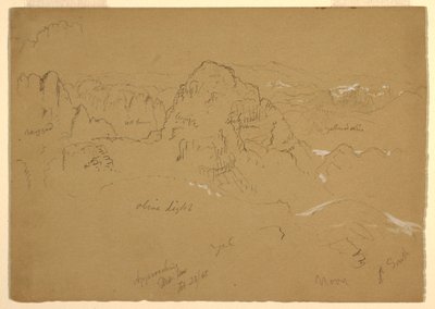 Desenho, Montanha, Wady el-Arabah, 23 de fevereiro de 1868 de Frederic Edwin Church