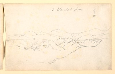 Desenho, Paisagem de montanha, Colômbia, 1853 de Frederic Edwin Church