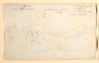 Desenho, Paisagem de montanha, Colômbia, 14 de agosto de 1853 de Frederic Edwin Church
