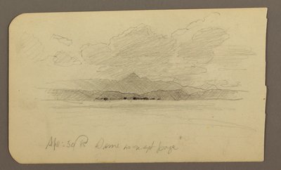 Desenho, Paisagem de montanha, Toluca; Verso: Montanha, Toluca, 20 de abril de 1885 de Frederic Edwin Church