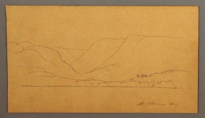 Desenho, Baía montanhosa, possivelmente 1859 de Frederic Edwin Church