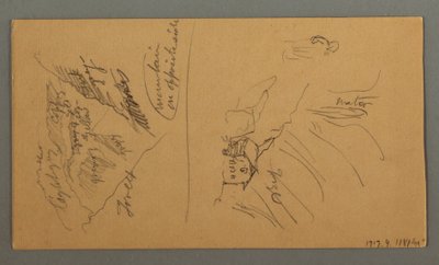 Desenho, Montanhas do Valais, Alpes Peninos, agosto de 1868 de Frederic Edwin Church