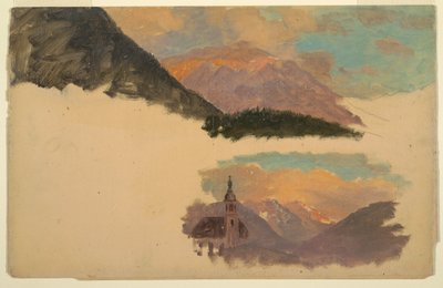Desenho, Montanhas perto de Berchtesgaden, Baviera, junho de 1868 de Frederic Edwin Church