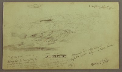 Desenho, Estudo da encosta da montanha, 6 de maio de 1868 de Frederic Edwin Church