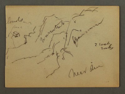 Desenho, encosta da montanha, possivelmente 1868 de Frederic Edwin Church