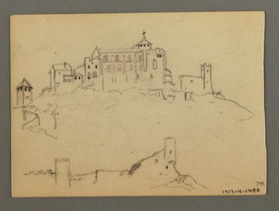 Desenho, encosta da montanha, possivelmente 1868 de Frederic Edwin Church
