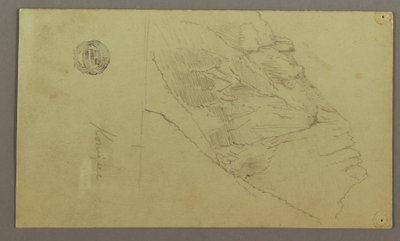 Desenho, encosta da montanha, possivelmente 1868 de Frederic Edwin Church
