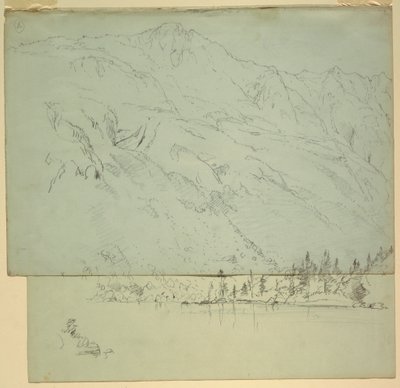 Desenho, Mt. Katahdin, Maine, 1870-78 de Frederic Edwin Church