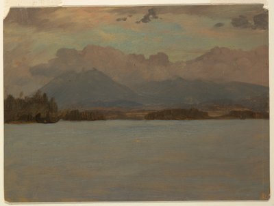 Desenho, Monte Katahdin a partir do Lago Katahdin, 1855-65 de Frederic Edwin Church