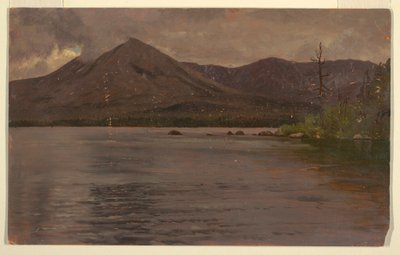 Desenho, Monte Katahdin, a partir do Lago Katahdin, 1877 de Frederic Edwin Church