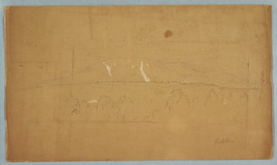 Desenho, Monte Katahdin, a partir do Lago Katahdin, Maine, 1852 de Frederic Edwin Church