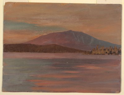 Desenho, Monte Katahdin a partir de Togue Pond, 1877 de Frederic Edwin Church