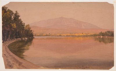 Desenho, Monte Katahdin a partir de Togue Pond, 1878 de Frederic Edwin Church