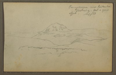 Desenho, Monte Tunguragua, Riobamba, Equador, setembro de 1853 de Frederic Edwin Church