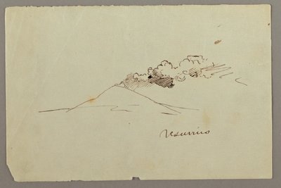 Desenho, Monte Vesúvio com fumo, possivelmente 1868-69 de Frederic Edwin Church