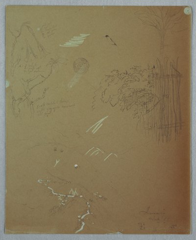 Desenho, Estudos da Natureza, Blue Mountains, Jamaica, julho de 1865 de Frederic Edwin Church