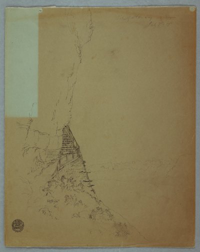 Desenho, Cataratas do Niágara: "Um pouco de uma escada em Niagara", julho de 1856 de Frederic Edwin Church