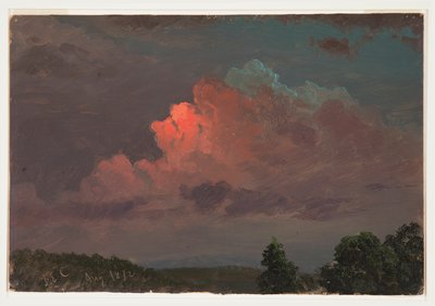 Desenho, anoitecer perto de Olana, agosto de 1872 de Frederic Edwin Church