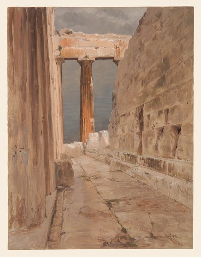 Desenho, Peristilo Norte do Pártenon, Atenas, 1869 de Frederic Edwin Church