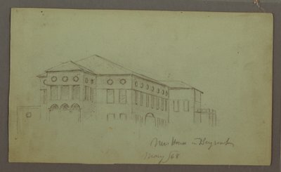 Desenho, Casa antiga, Beirute, 1868 de Frederic Edwin Church