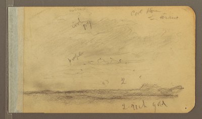 Desenho, Orizaba; Verso: Céu nublado, telhado, 1889 de Frederic Edwin Church