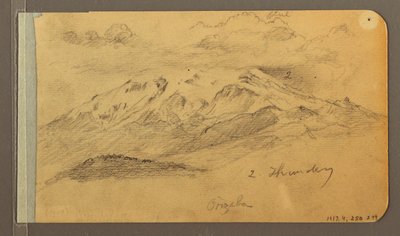 Desenho, Orizaba; Verso: Céu nublado, telhado, 1889 de Frederic Edwin Church