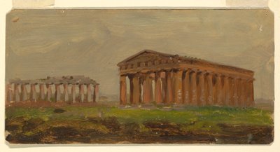 Desenho, Paestum, Templo de Neptuno, 1868 de Frederic Edwin Church