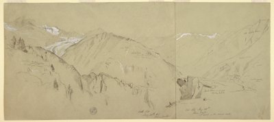 Desenho, Vista panorâmica de Bel Arp, 1868 de Frederic Edwin Church