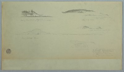 Desenho, Parte da Ilha do Fogo, Olhar Índio, 2 de julho de 1859 de Frederic Edwin Church