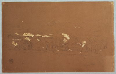 Desenho, Vista parcial de Guaranda, Equador, 3 de junho de 1857 de Frederic Edwin Church