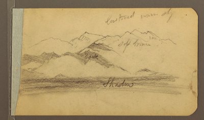 Desenho, Pico do Orizaba, figura; Verso: Planície e cadeias de montanhas, 1889 de Frederic Edwin Church