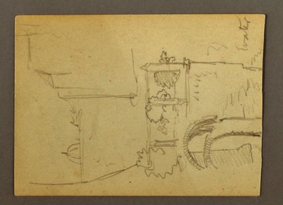 Desenho, Pilazzo sobre a água, possivelmente 1868-69 de Frederic Edwin Church