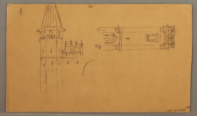 Desenho, Planícies, Estudos de Arquitetura, 4 de junho de 1868 de Frederic Edwin Church