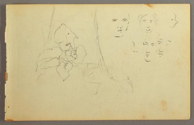 Desenho, Estudo de plantas, faces, possivelmente 1844 de Frederic Edwin Church