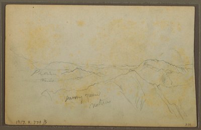 Desenho, Popayan, Colômbia; Verso: Paisagem de montanha, Colômbia, 9 de agosto de 1853 de Frederic Edwin Church