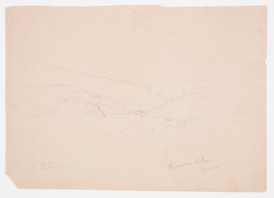 Desenho, Lago Ripogenus, ca. 1855 de Frederic Edwin Church