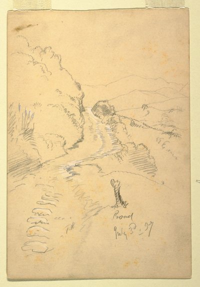 Desenho, Estrada no Equador, 3 de julho de 1857 de Frederic Edwin Church