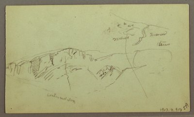 Desenho, Topos das Montanhas Rochosas, possivelmente 1868 de Frederic Edwin Church