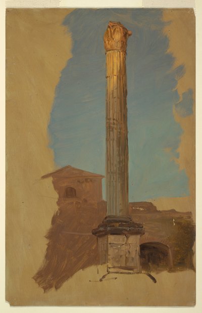 Desenho, Roma, coluna clássica, 1868-69 de Frederic Edwin Church