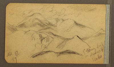 Desenho, Montanhas Rugosas, 17 de abril de 1889 de Frederic Edwin Church
