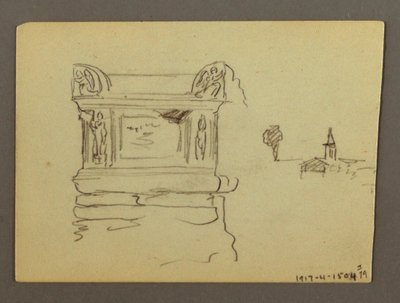 Desenho, Sarcófago, possivelmente 1868-69 de Frederic Edwin Church