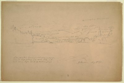 Desenho, margem do lago e sopé do monte Katahdin, 29 de agosto de 1856 de Frederic Edwin Church