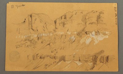 Desenho, Esboços, Vale do Iémen, "Arábia", possivelmente 1868, 20 de fevereiro de Frederic Edwin Church