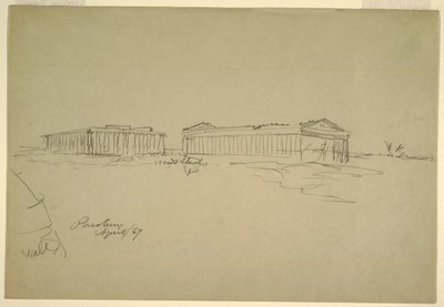 Desenho, esboços, Paestum, Sul de Itália, abril de 1869 de Frederic Edwin Church