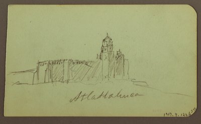 Desenho, Esboços de Patzcuaro; Verso: Igreja, Atlatahuca, 1883 de Frederic Edwin Church