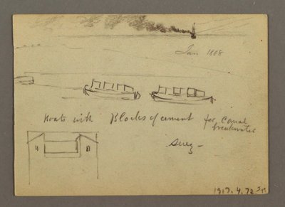 Desenho, Esboços do Médio Oriente, incluindo o Canal do Suez, janeiro de 1868 de Frederic Edwin Church